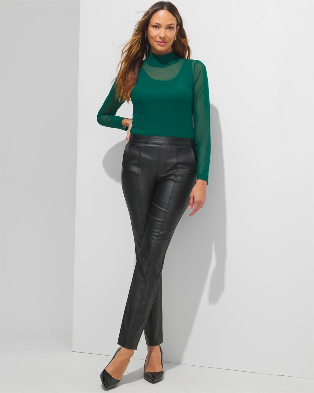 Pull on coated leggings top